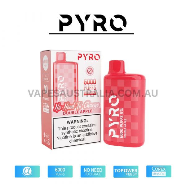 pyro vape 6000 puffs 5% double apple pyro vape 6000 puffs 5% double apple